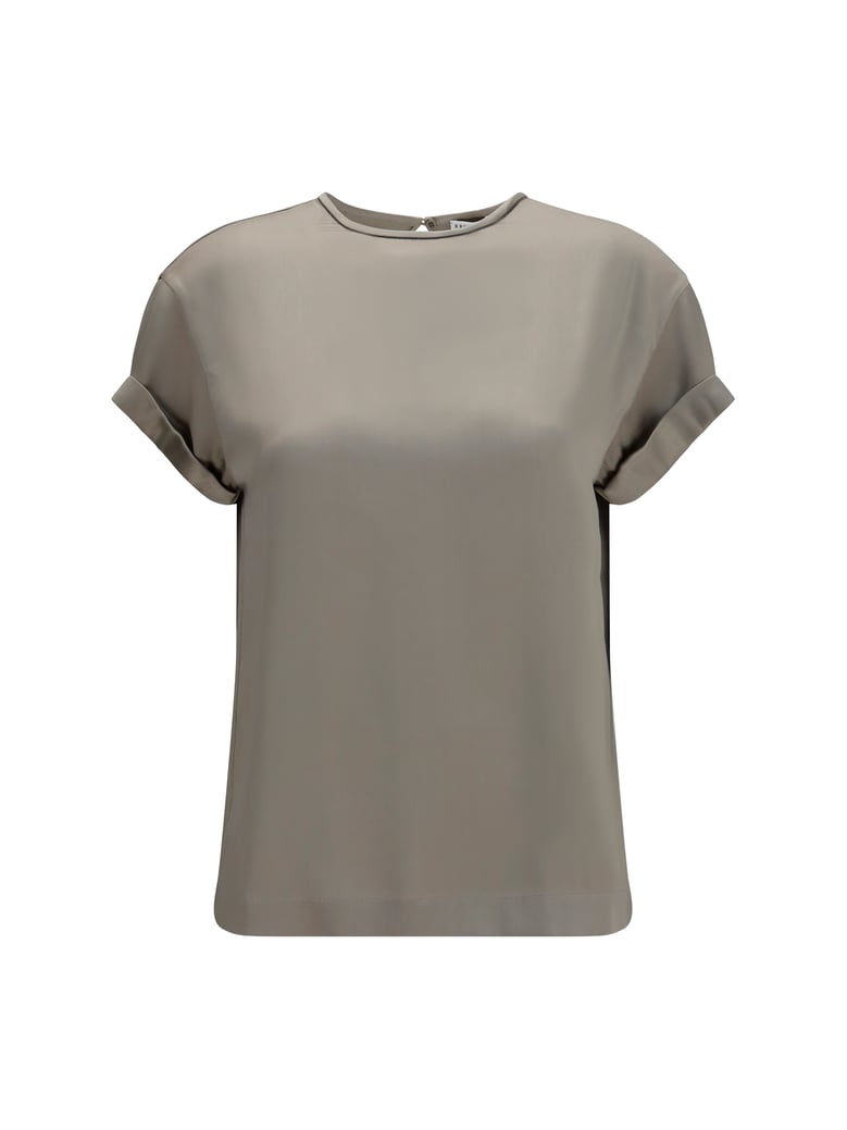 silk blouse with monili chain rosemary by Selfnex