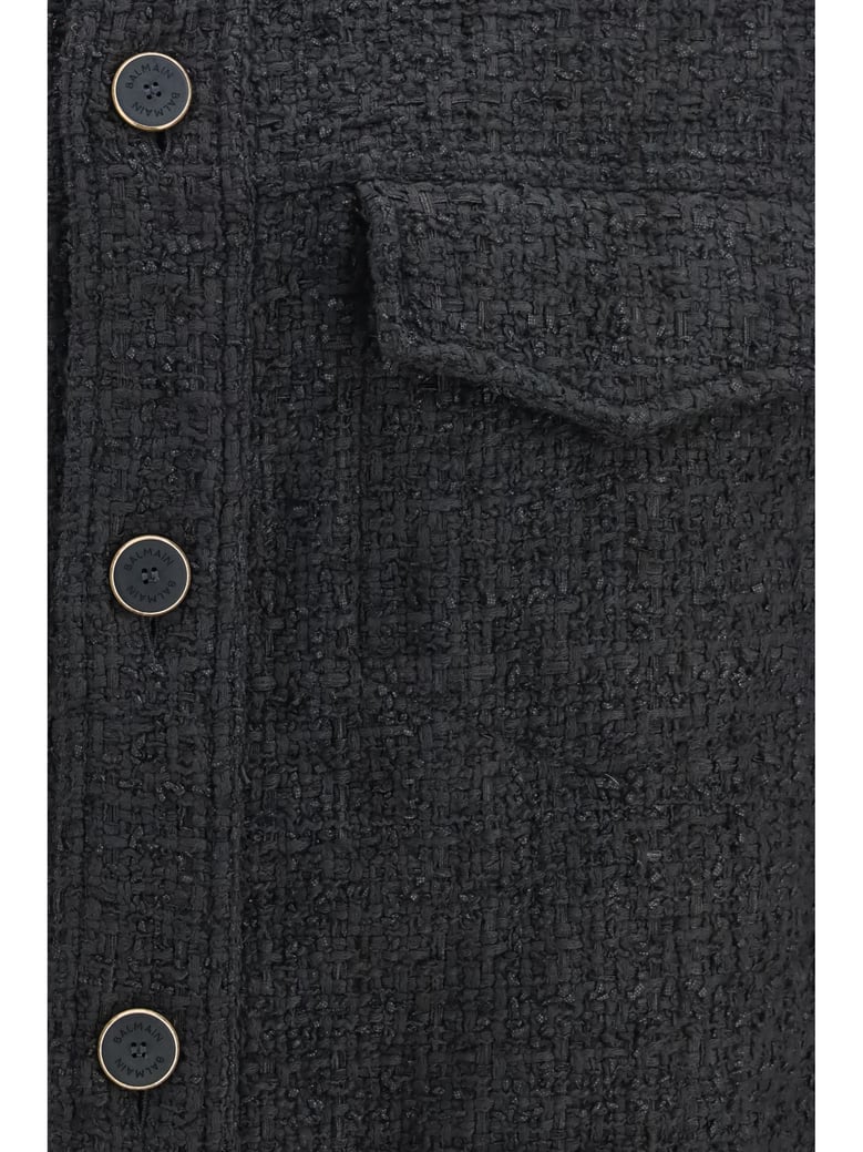 tweed buttoned jacket black by Selfnex