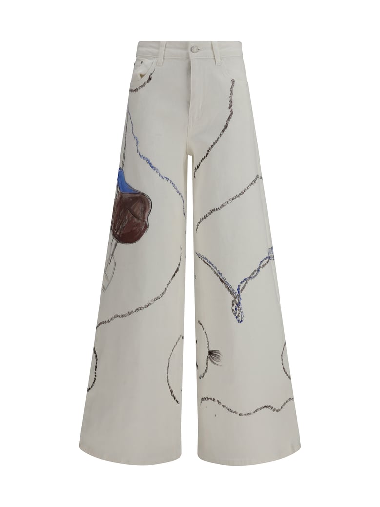 jeans palazzo long white by Selfnex