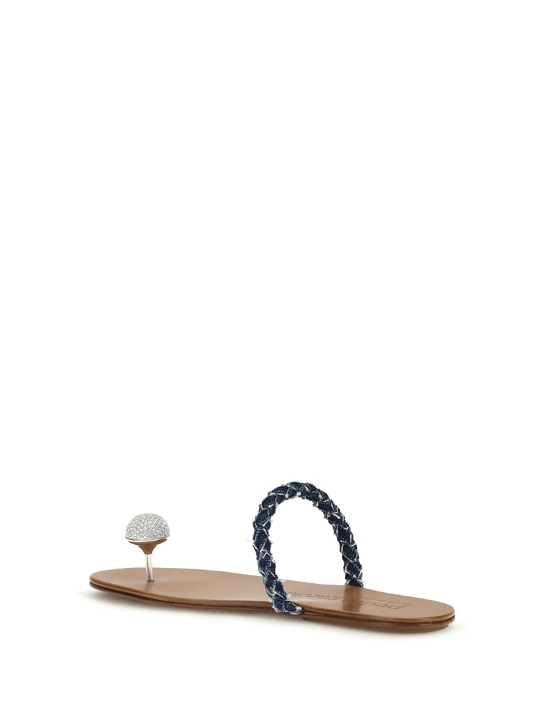 sandals jewel-embellished dark denim by Selfnex