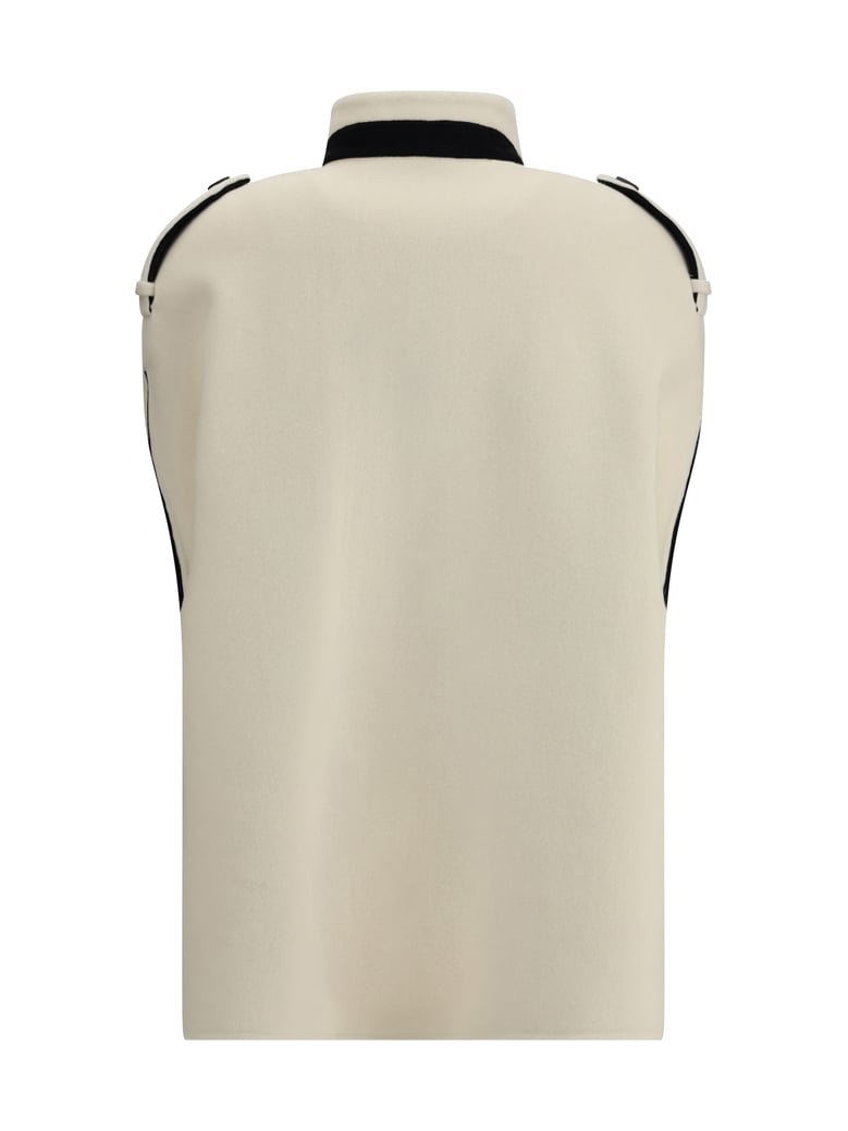 zipped cape cream/black by Selfnex