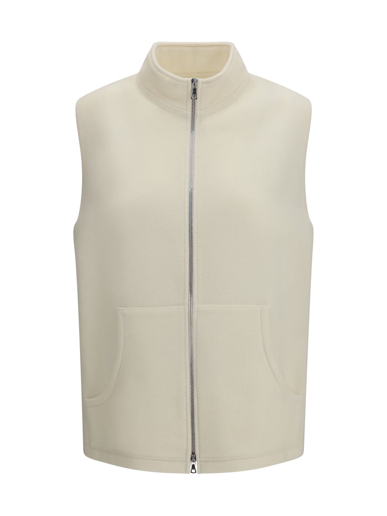vest virgin wool white fleece by Selfnex