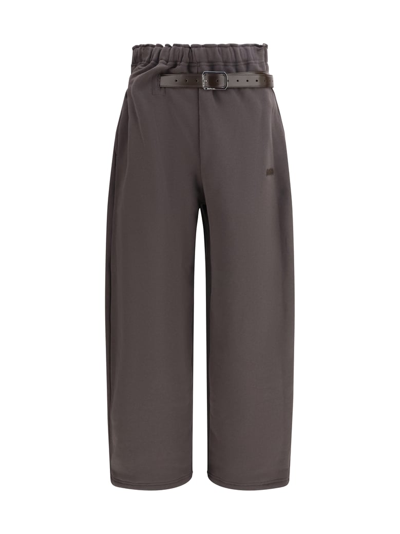 track pants buckle-belt brown by Selfnex