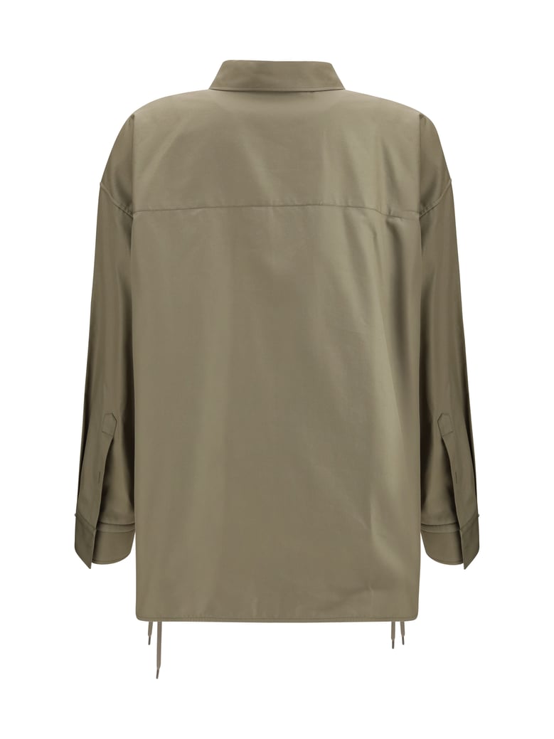 lace-up shirt sand beige by Selfnex