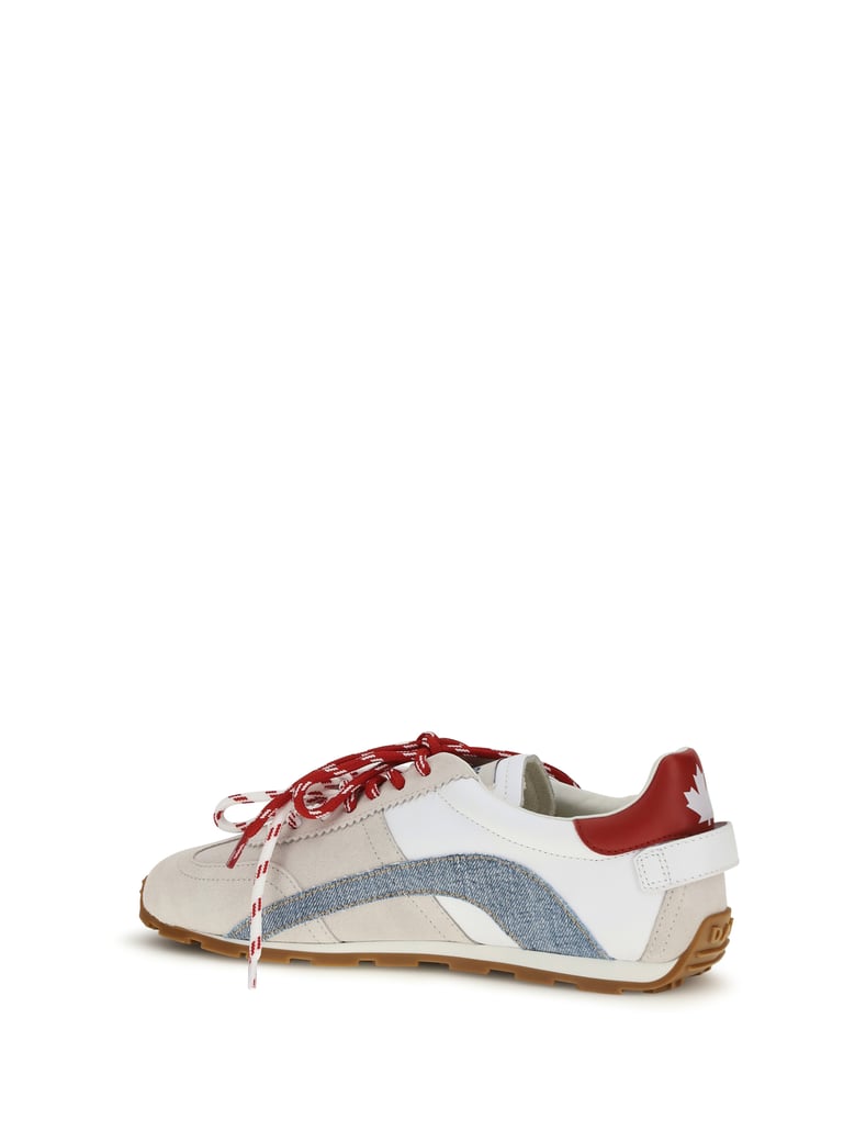 sneakers calf leather white/denim/red by Selfnex