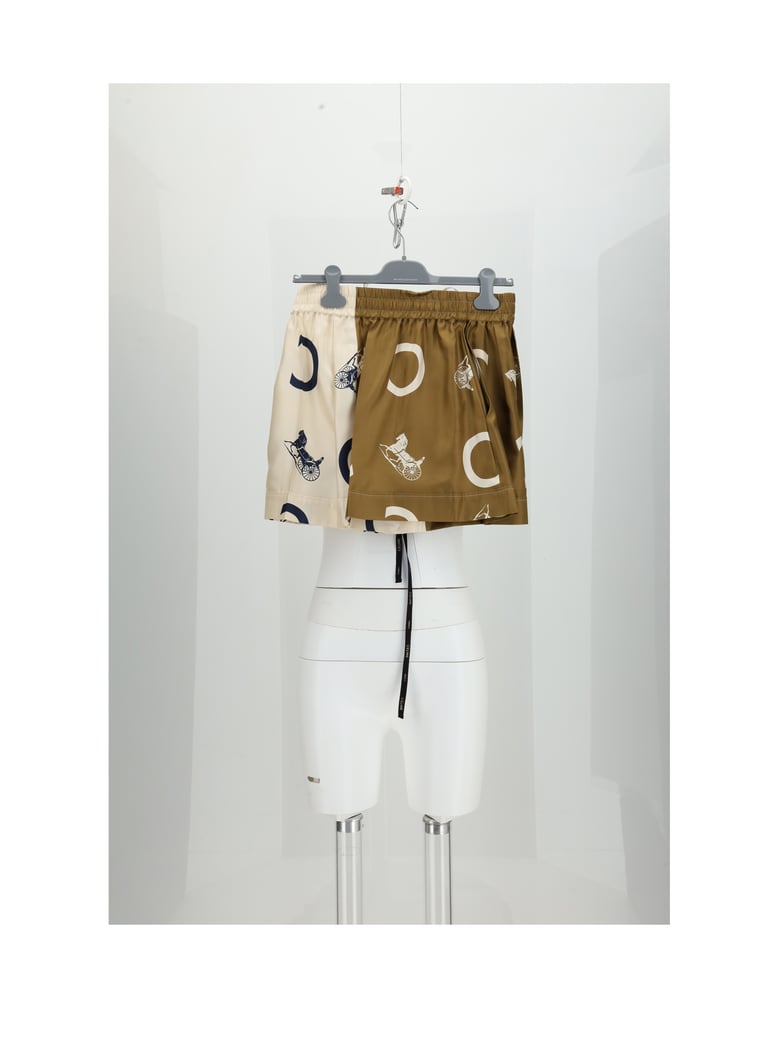pyjama shorts silk off white/camel by Selfnex
