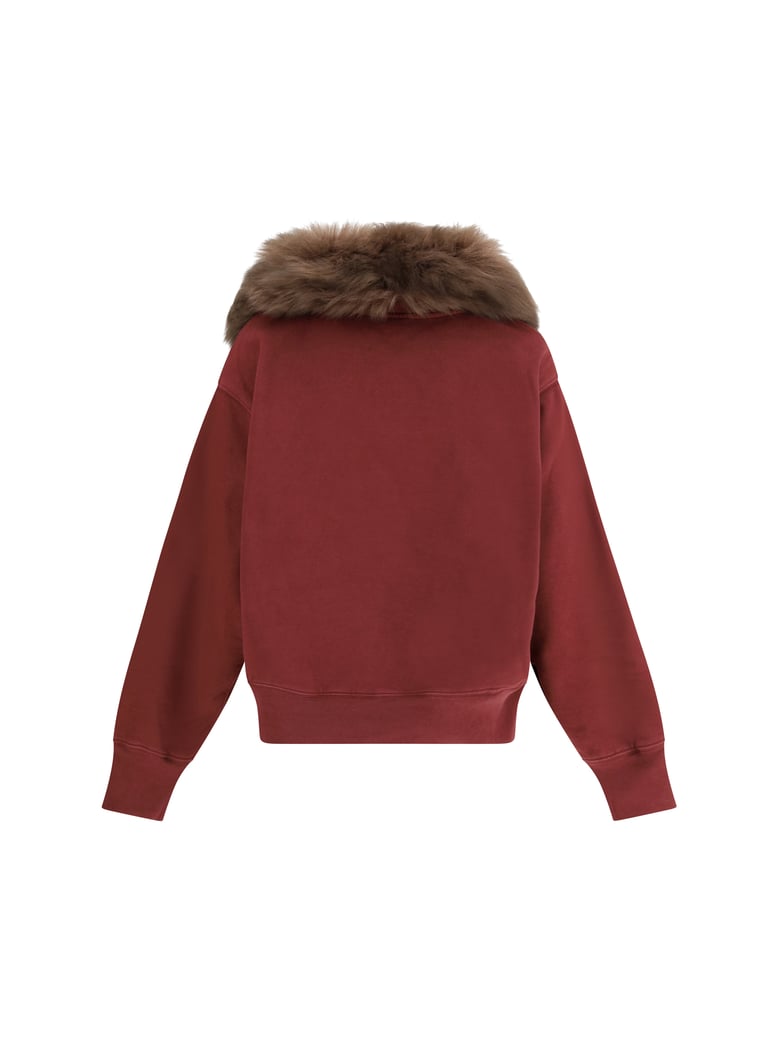 sweatshirt with shearling collar bordeaux by Selfnex