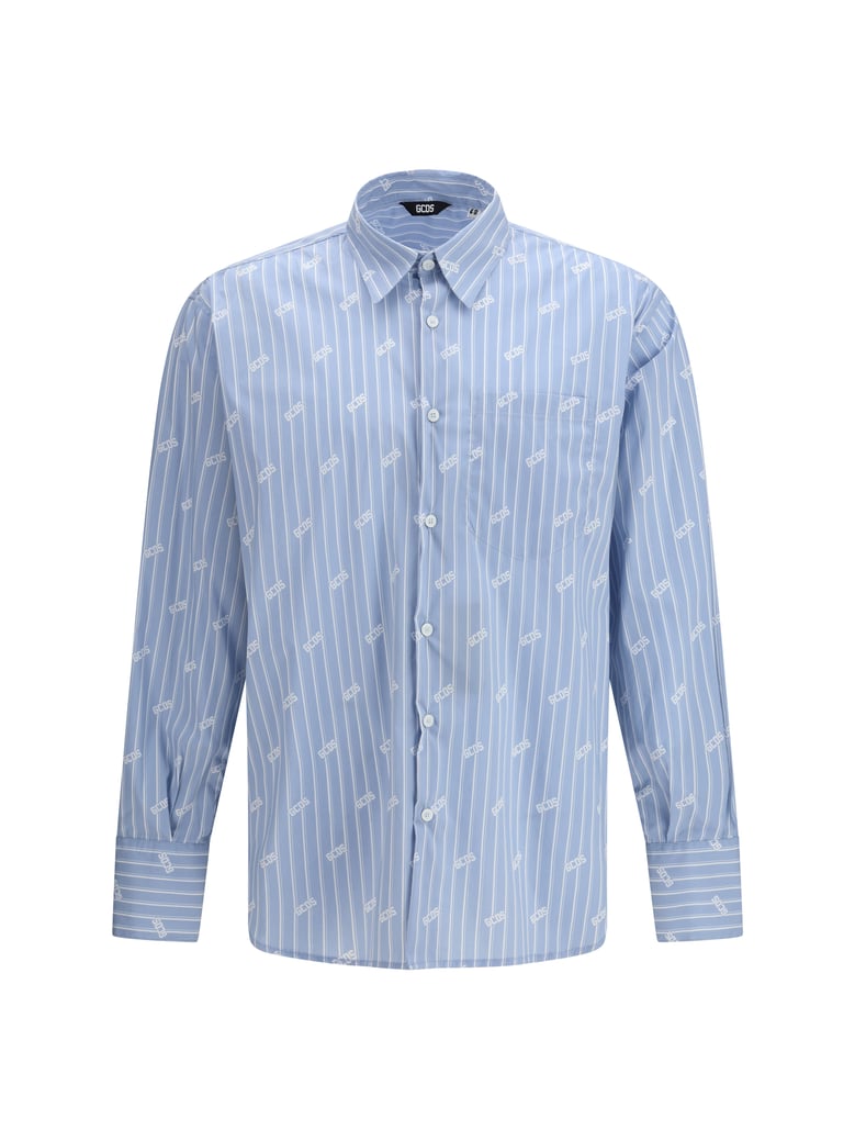 shirt pinstripe faded blue/white by Selfnex