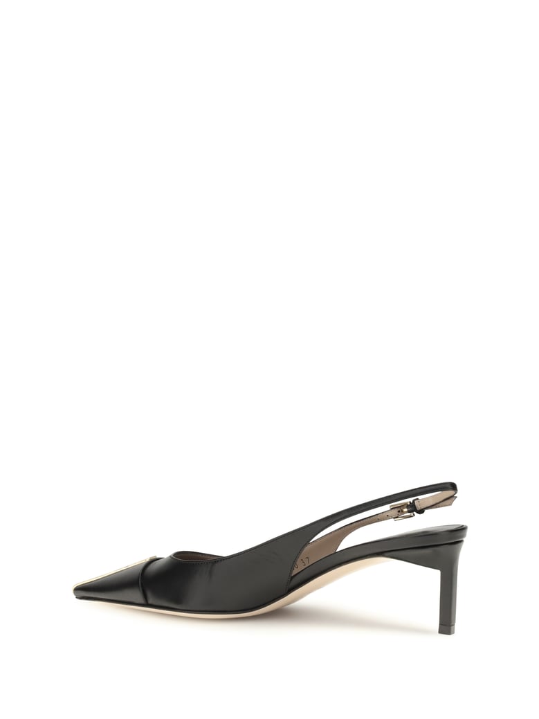 pumps leather slingback black by Selfnex