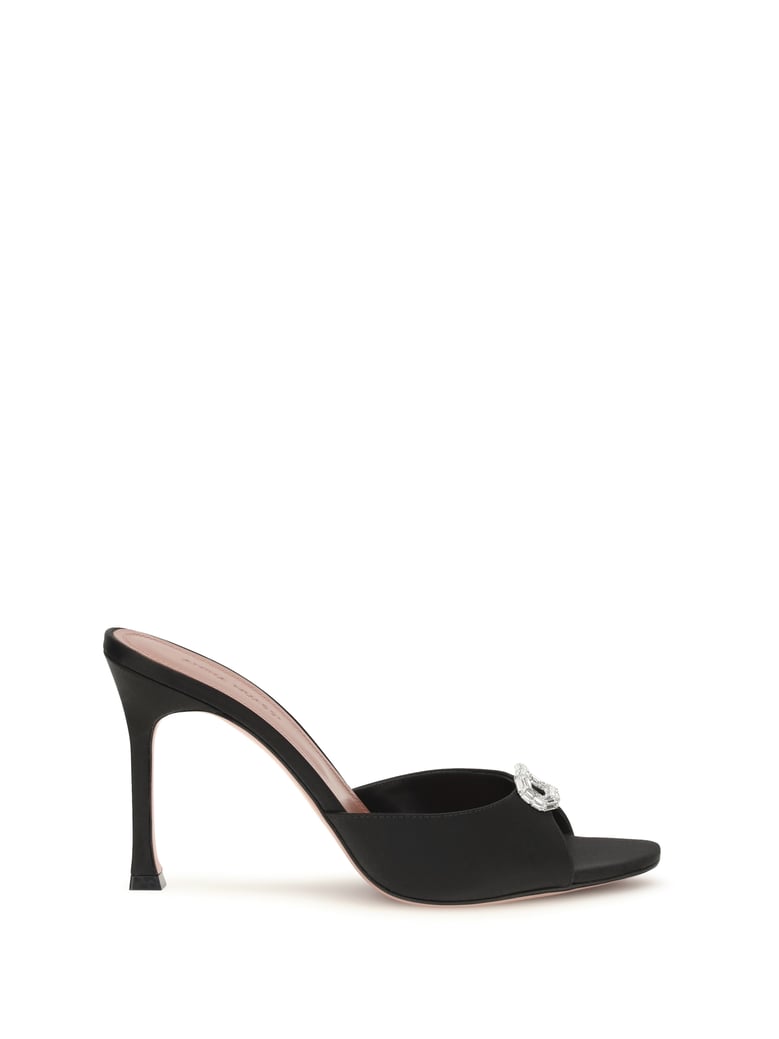 mule sandals camelia black satin by Selfnex