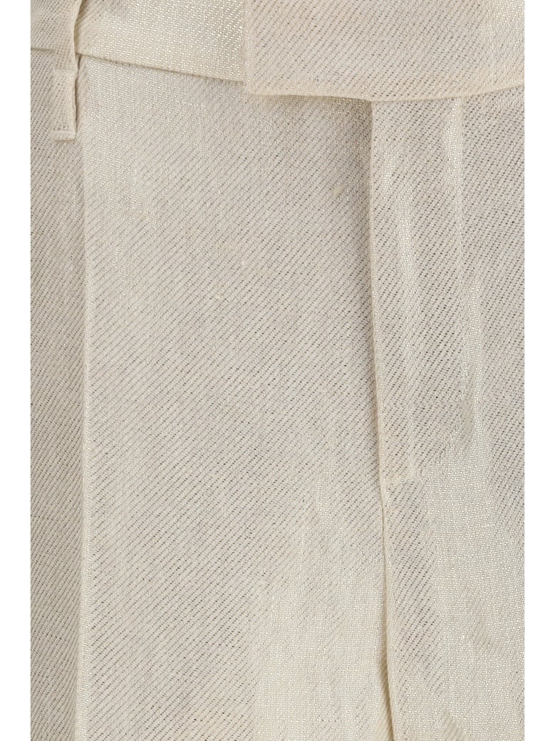 tailored linen pants panama/platinum by Selfnex