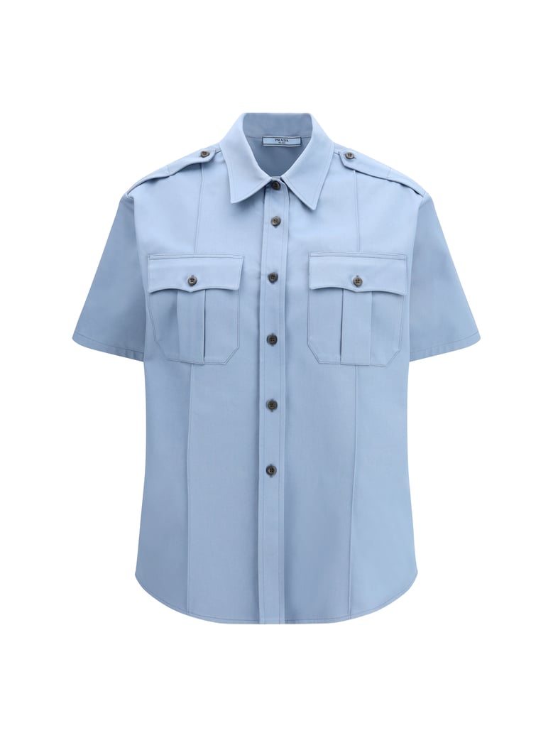 short-sleeved cotton shirt blue by Selfnex