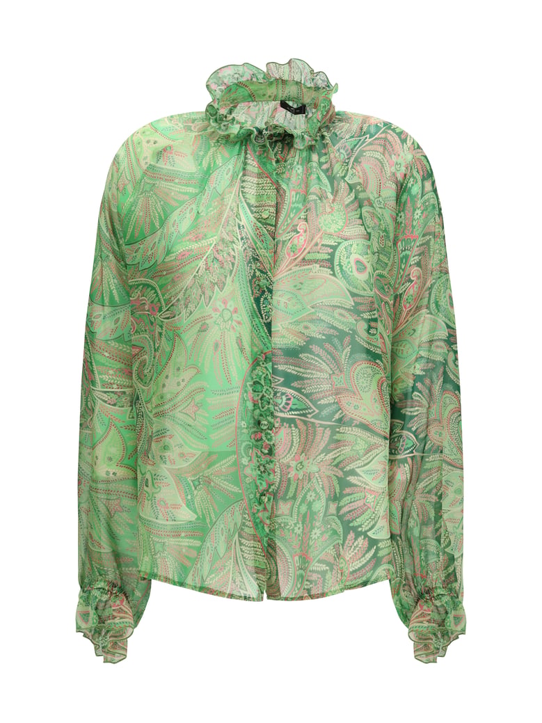 shirt paisley green silk by Selfnex