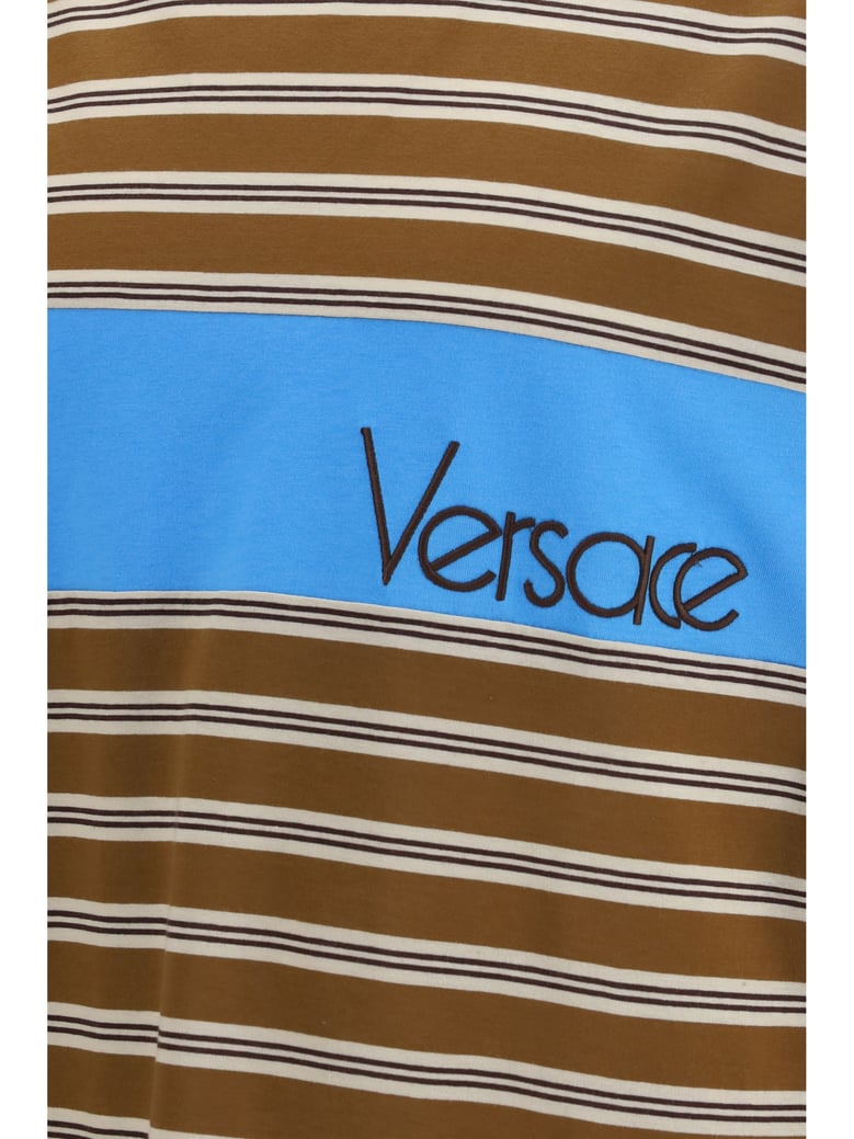 cotton t-shirt striped chestnut/beige/chocolate by Selfnex