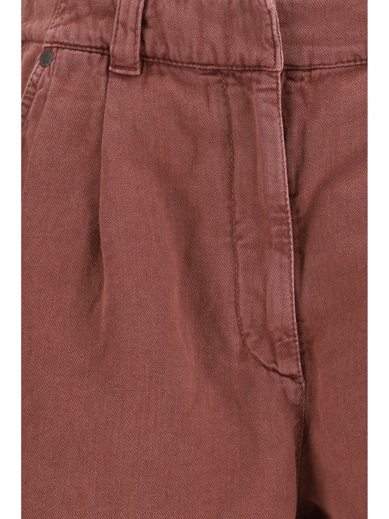 linen shorts red pear by Selfnex