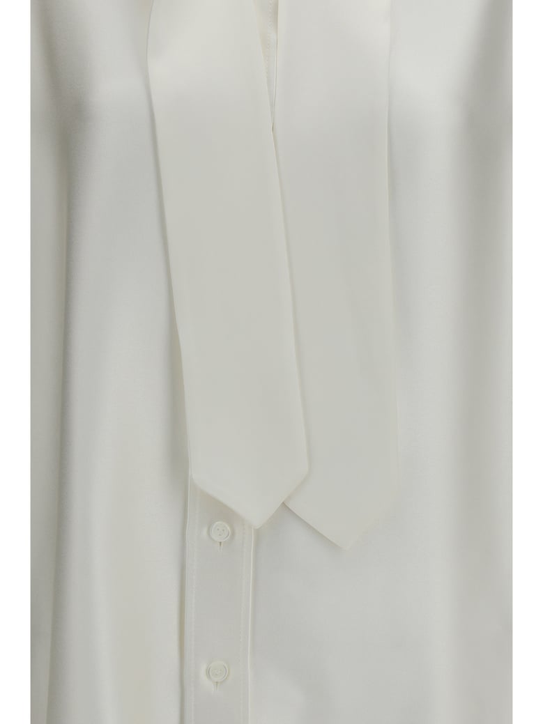 shirt oversized silk satin chalk by Selfnex