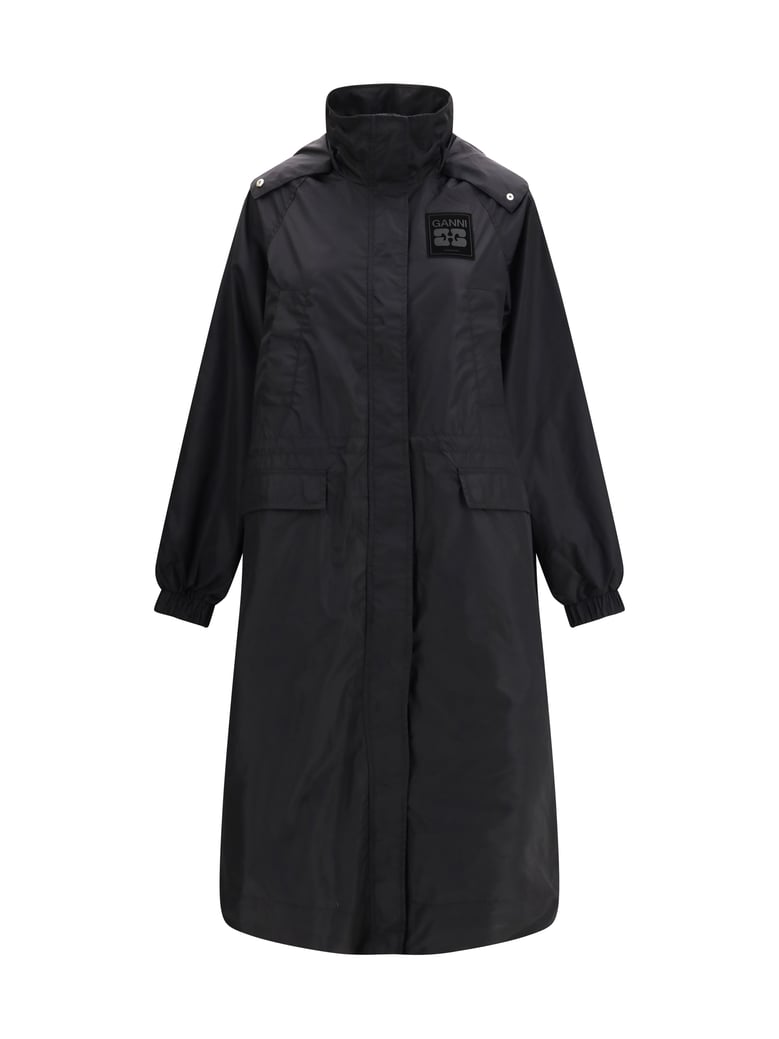 long parka flyweight banana graphic black by Selfnex