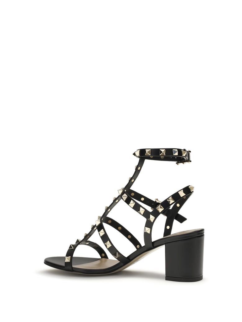sandals rockstud leather black by Selfnex