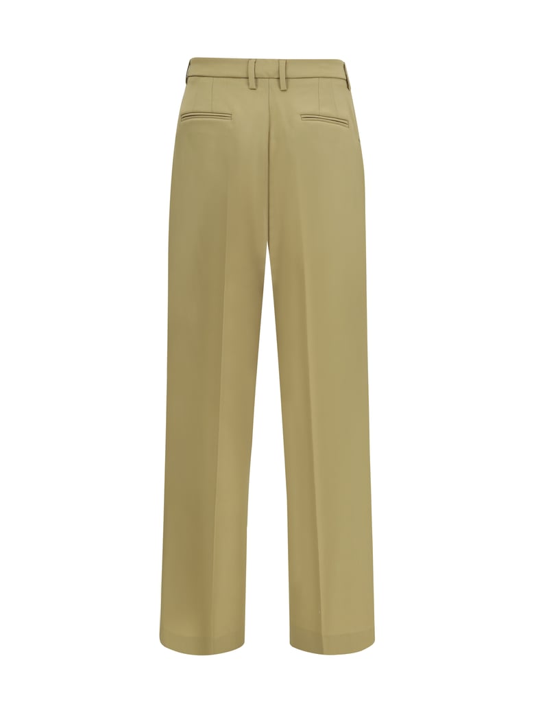 pants wide-leg virgin wool olive by Selfnex