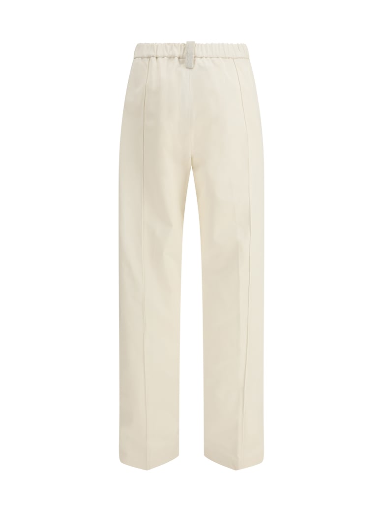 trousers cotton gabardine cream by Selfnex