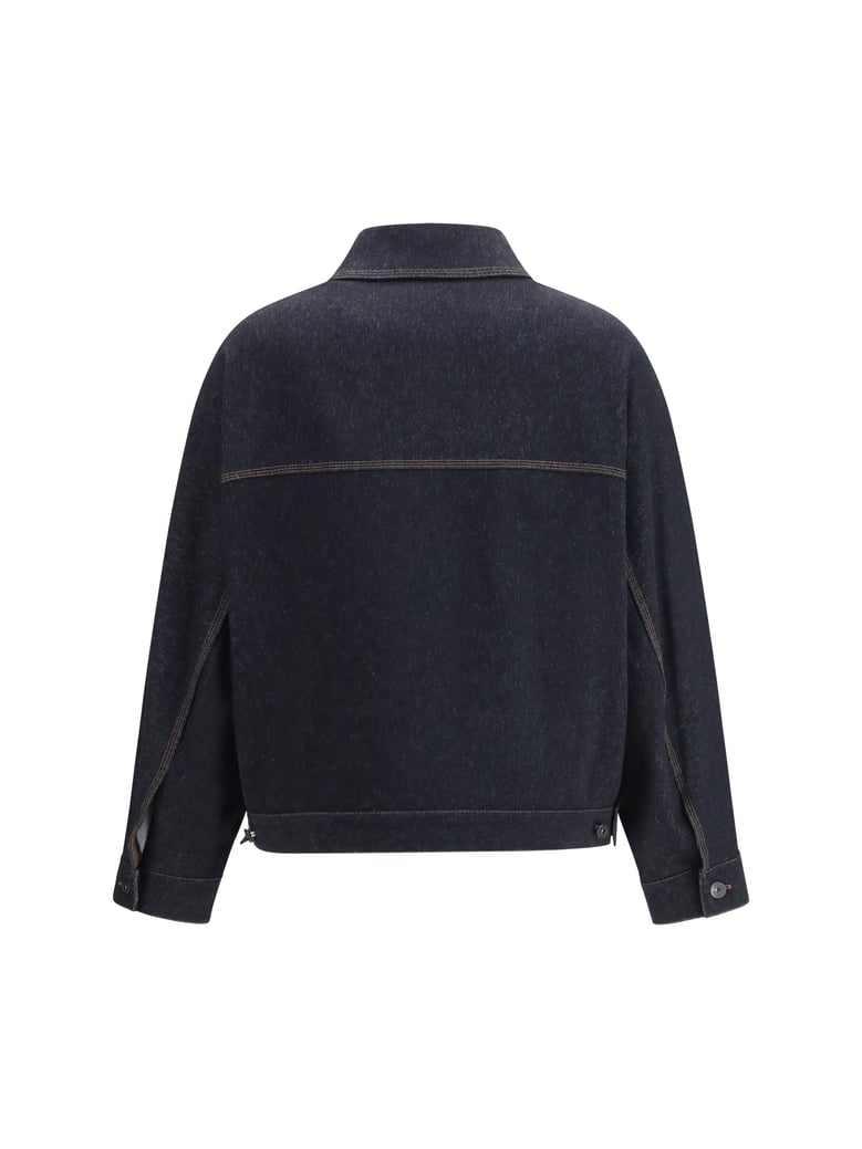 jacket denim-print jersey navy blue by Selfnex
