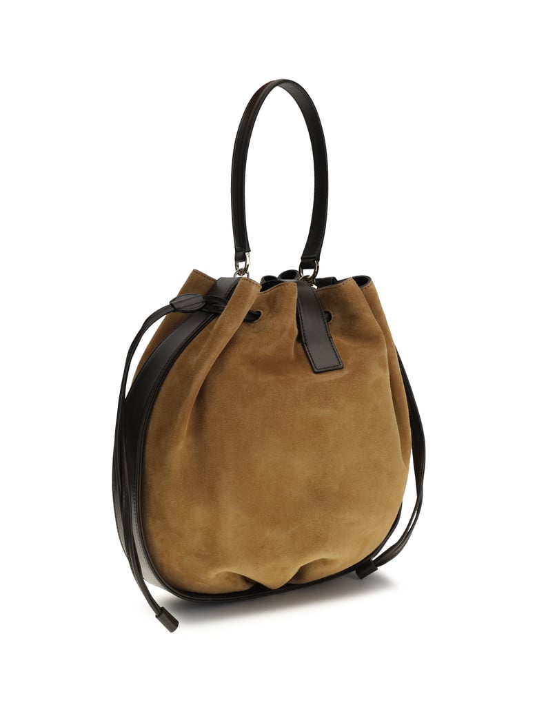 bucket bag hug buckle natural suede by Selfnex