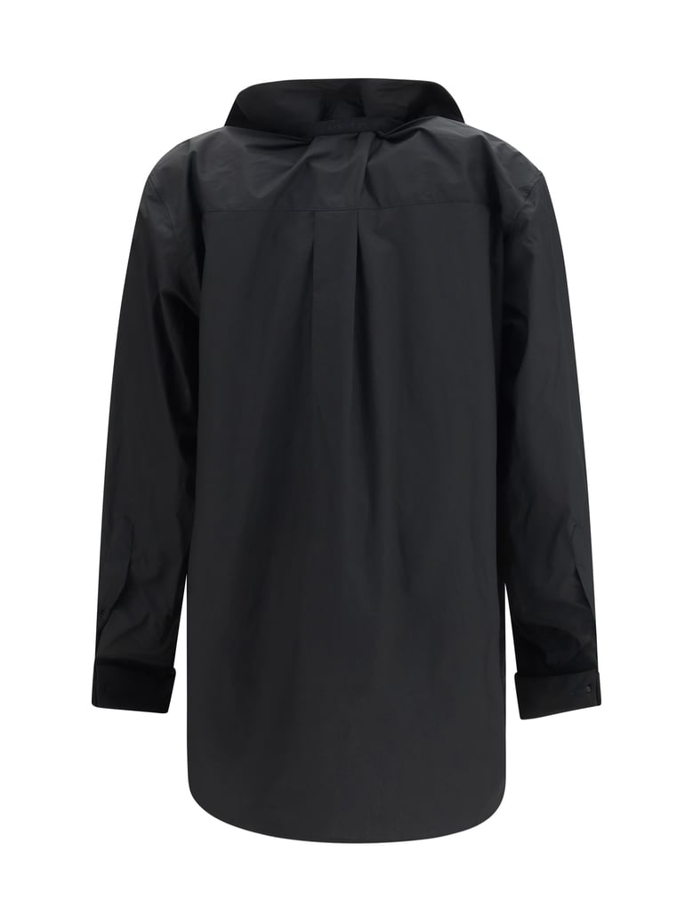 shirt with elasticated collar black cotton by Selfnex