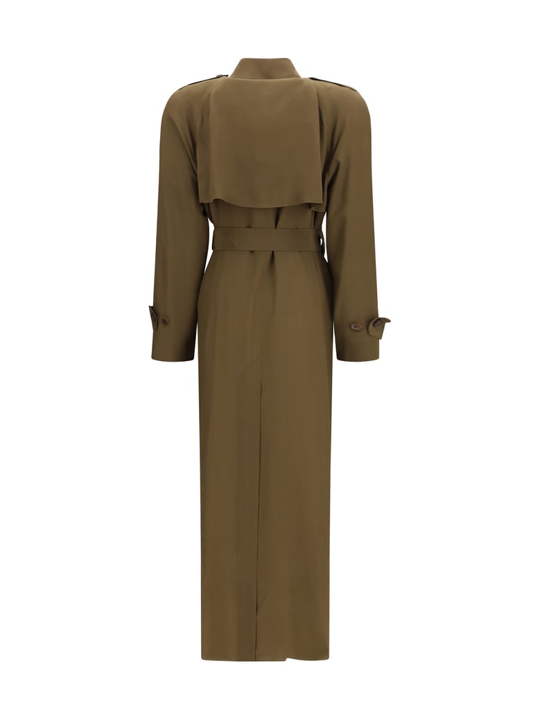 trench coat silk olive by Selfnex