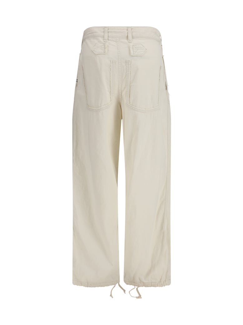 denim pants cut-out pockets white by Selfnex