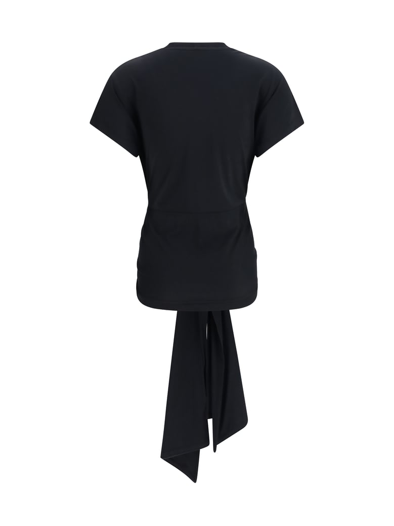 jersey t-shirt draped waist black by Selfnex
