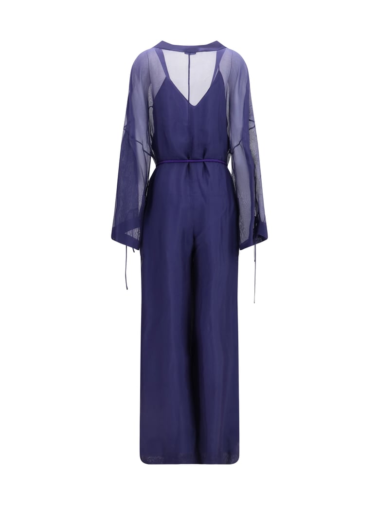 jumpsuit viscose and silk gauze blue by Selfnex