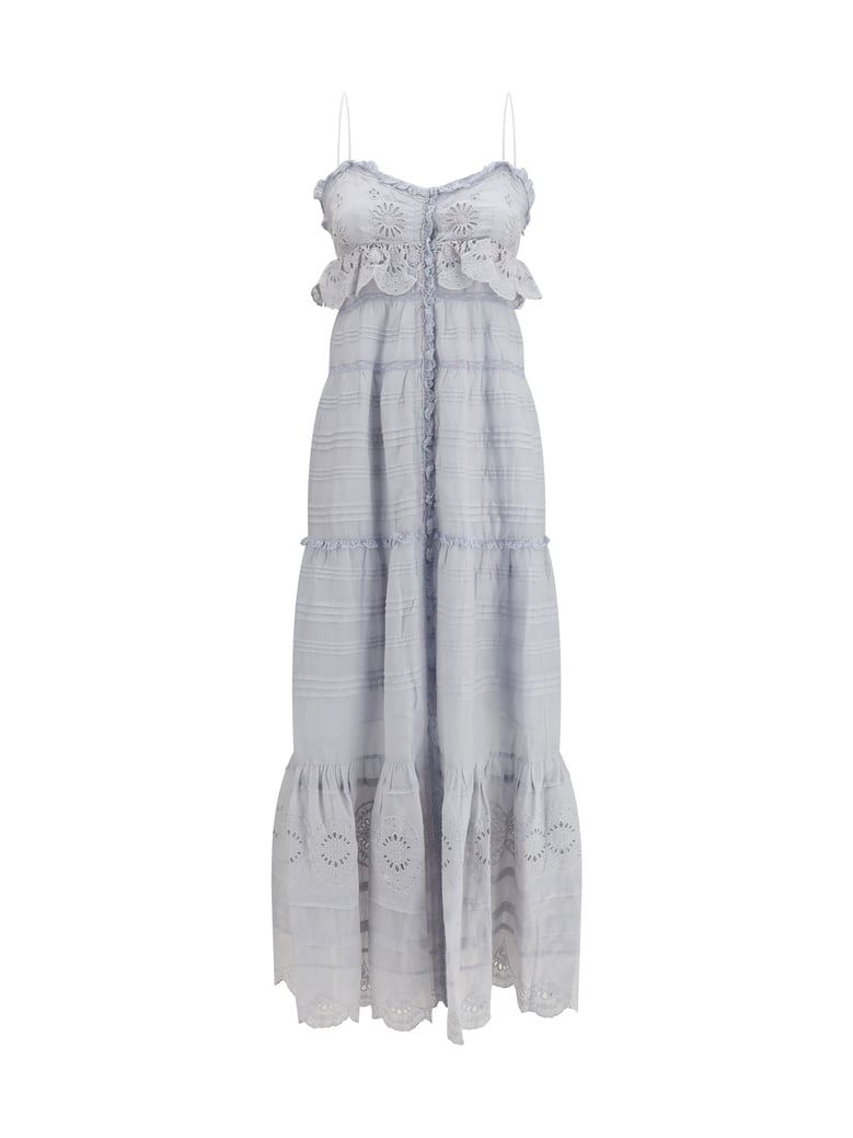 long ruffled dress paule light blue by Selfnex