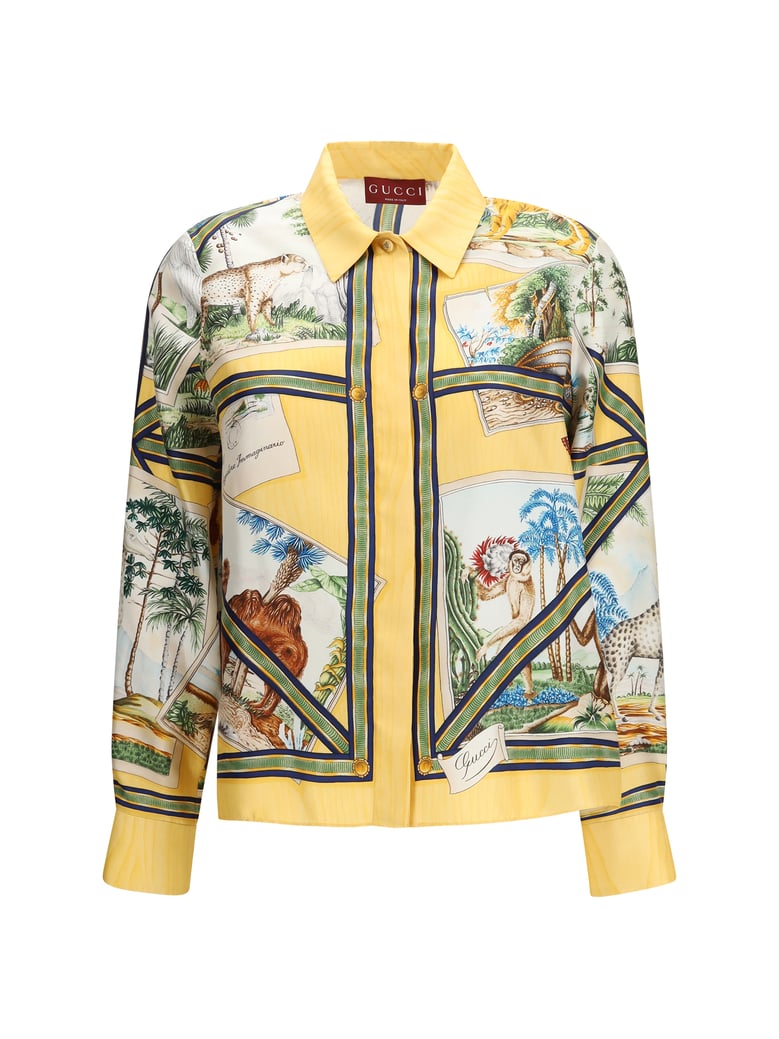 shirt silk twill yellow/ivory by Selfnex