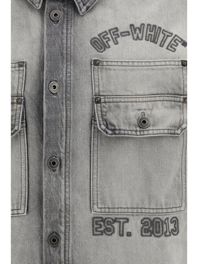 overshirt diag military denim sun-faded grey by Selfnex