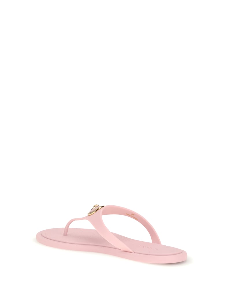 rubber thong sandals pastel pink/gold by Selfnex