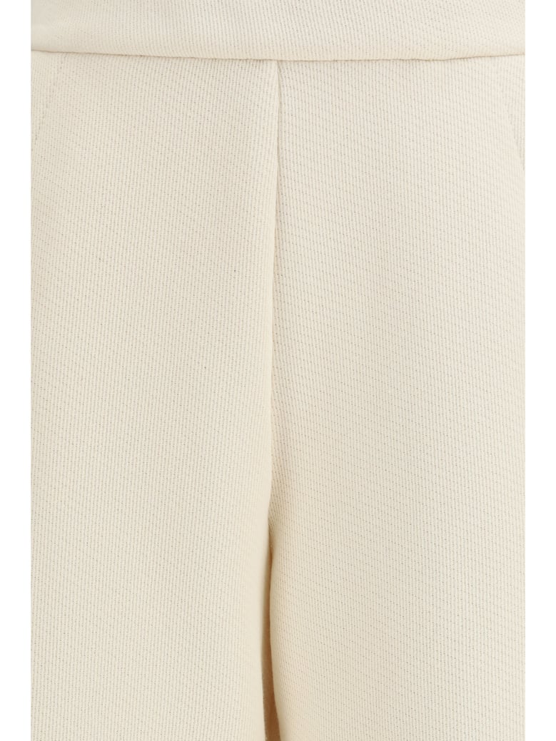 wide-leg dente pants ivory by Selfnex
