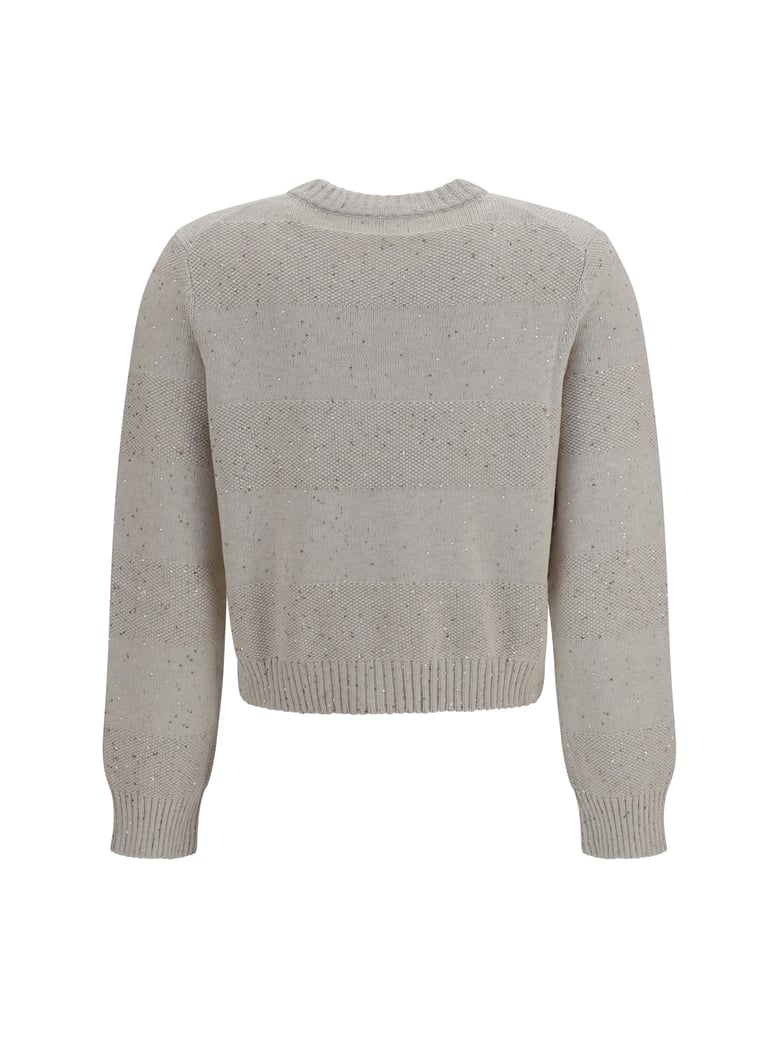 long-sleeve crewneck cotton sweater oat by Selfnex