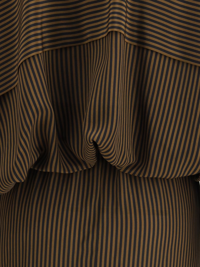 dress serenade silk brown/black stripe by Selfnex