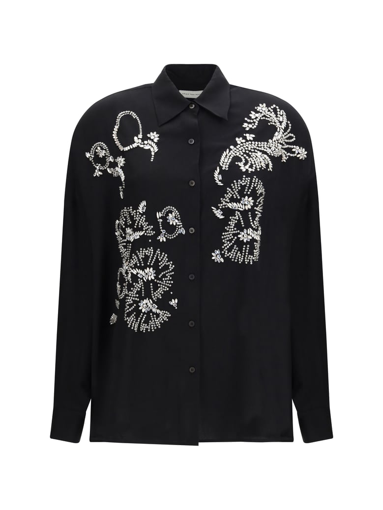 shirt casia black rhinestones by Selfnex