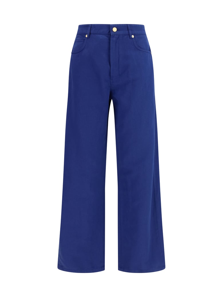cotton-linen pants bluette by Selfnex