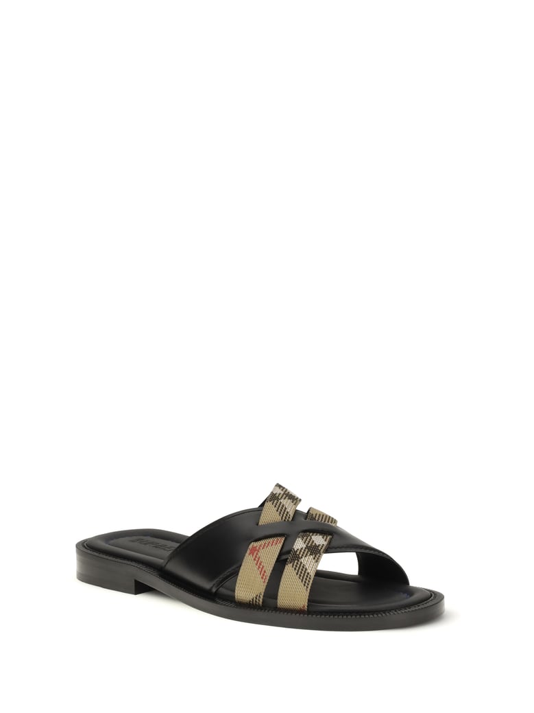 sandals drift leather & check by Selfnex