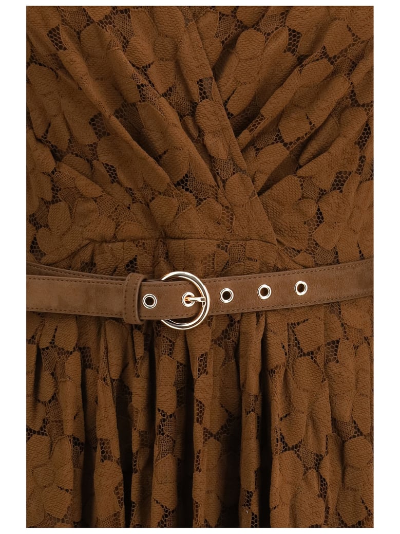 midi dress agrume chocolate lace by Selfnex