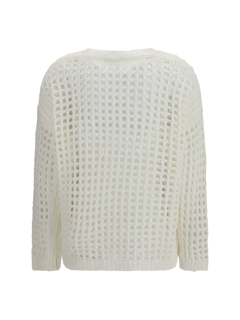 open-knit sweater optic white by Selfnex
