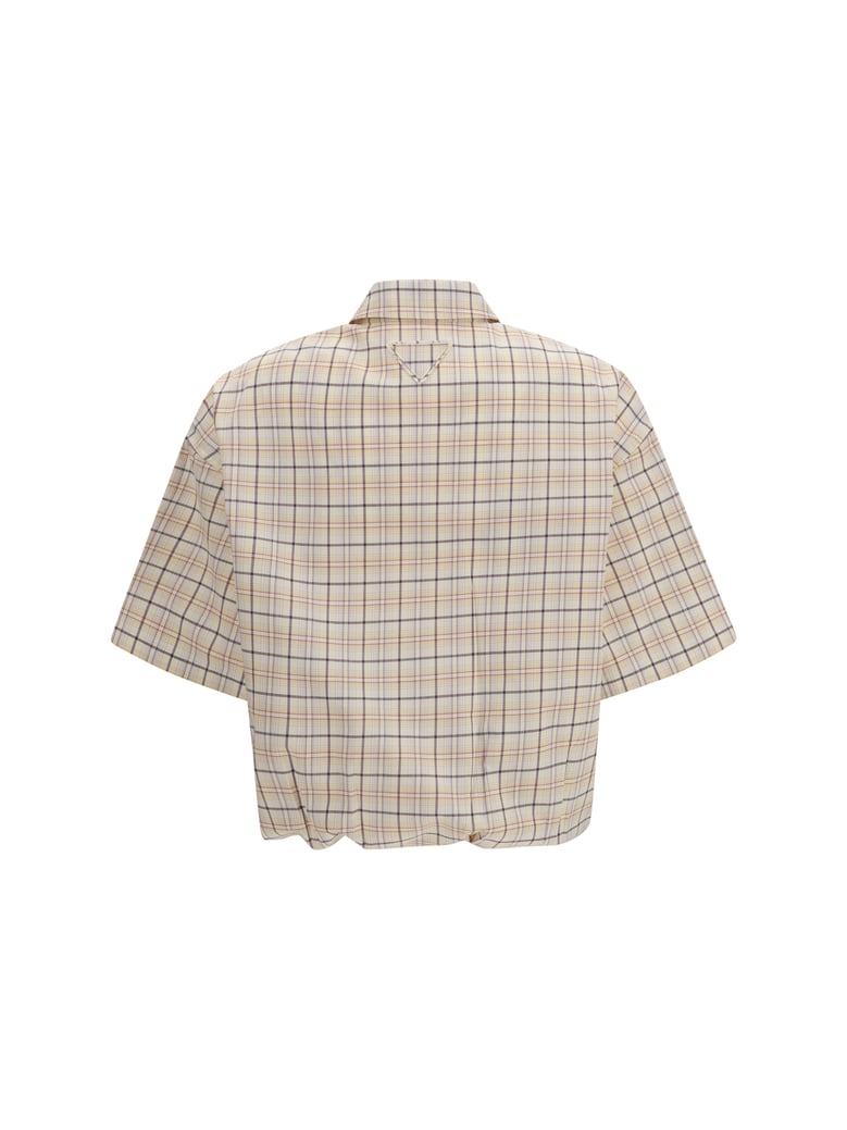 shirt checked poplin natural/lilac by Selfnex