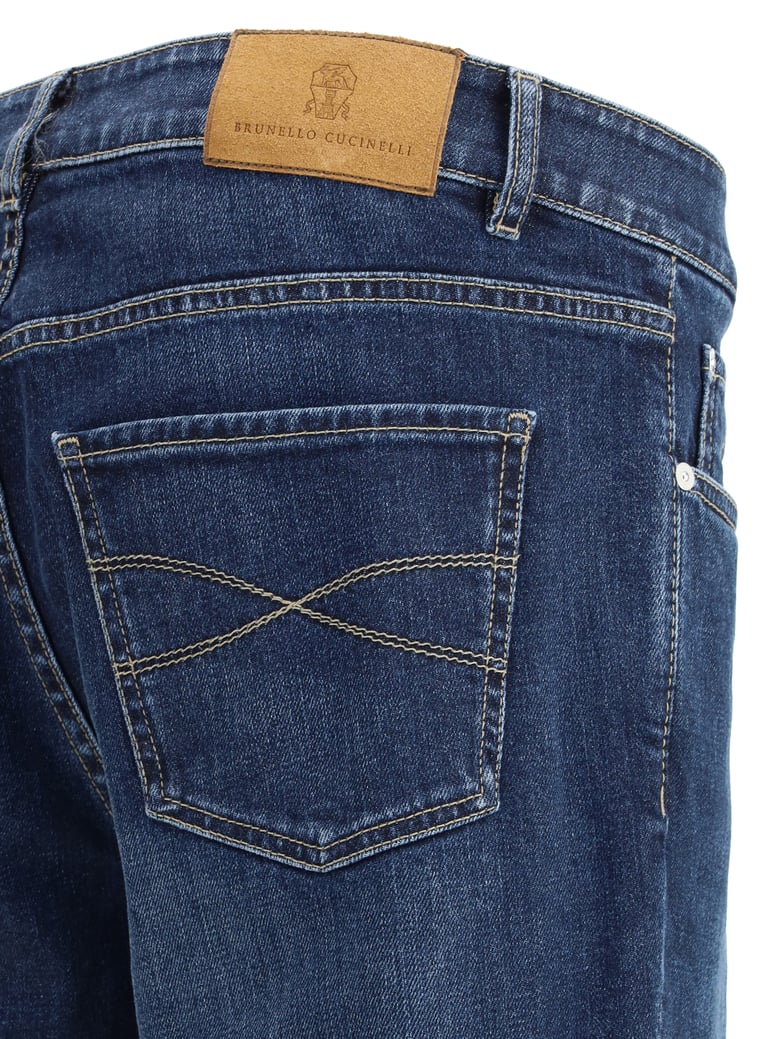 straight cotton jeans with five-pocket design by Selfnex