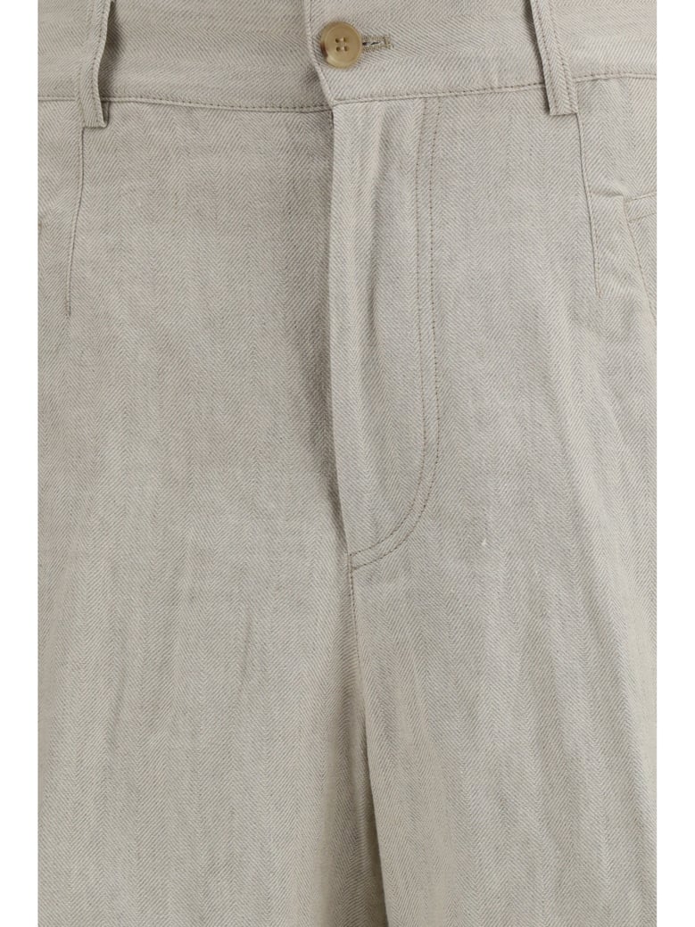 trousers linen-cotton off white by Selfnex