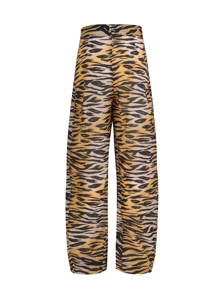 trousers barrel-fit animal-print by Selfnex