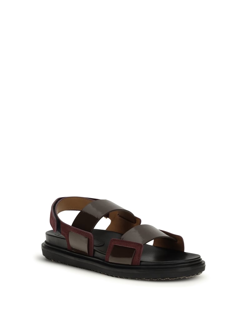 sandals fussbett dark brown/bordeaux by Selfnex