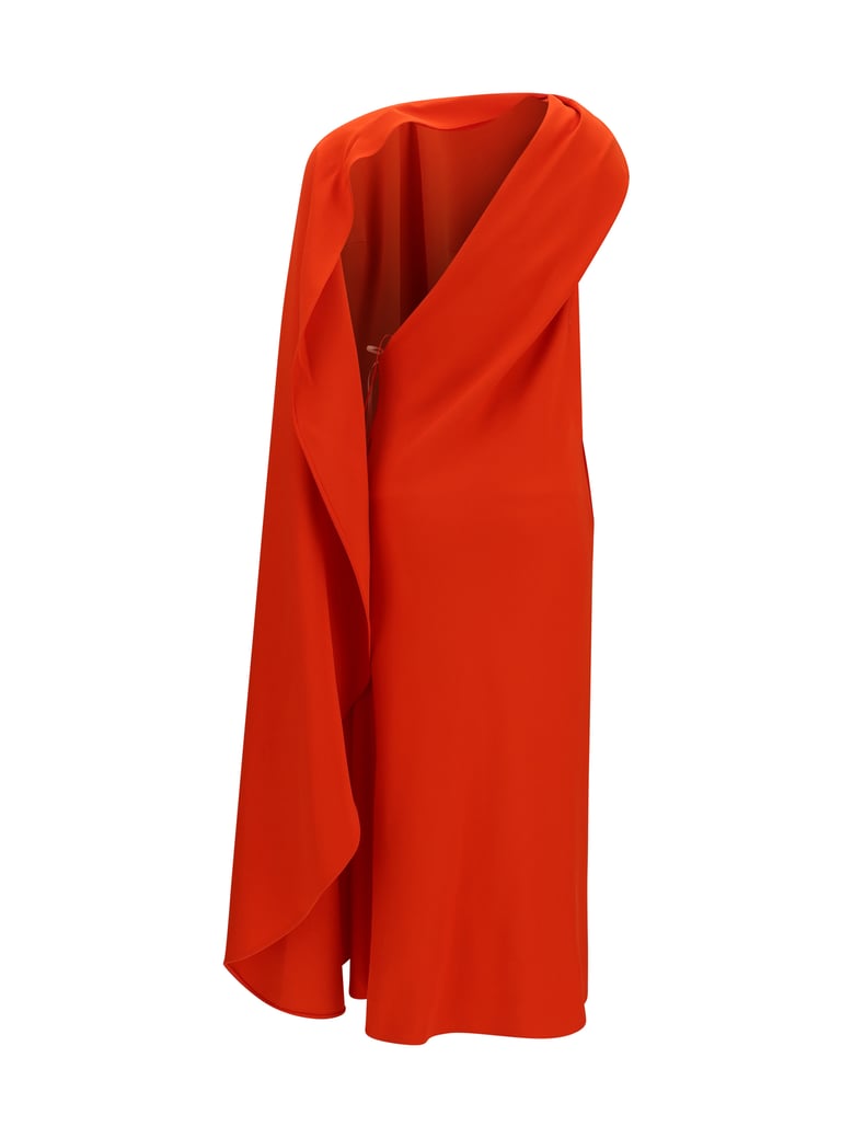 maxi dress draped silk sunset red by Selfnex