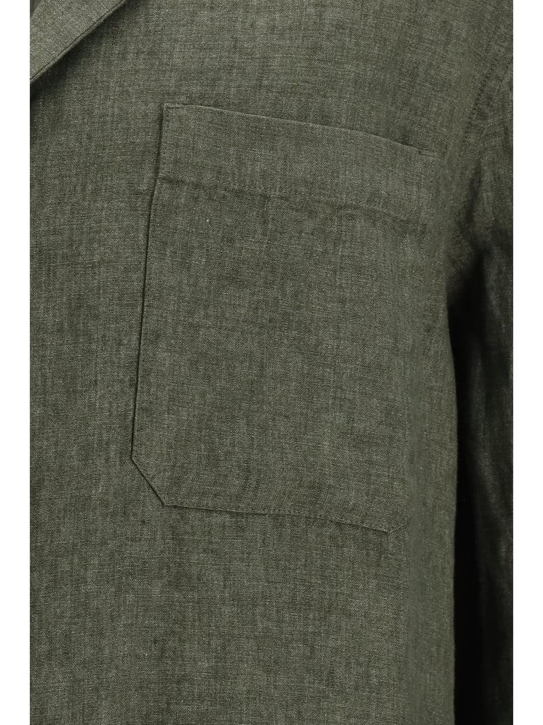 shirt serafino linen olive by Selfnex
